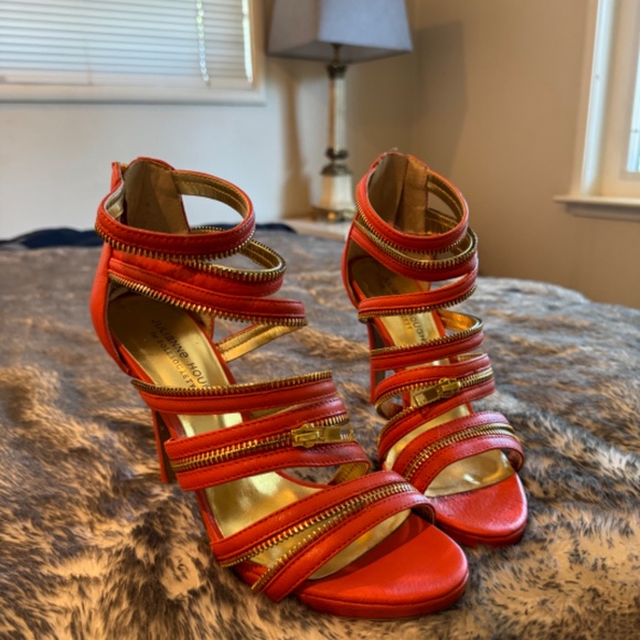 Julianne Hough Tangerine Tango Venice Napa Leather heals size 8.5 - Picture 7 of 11